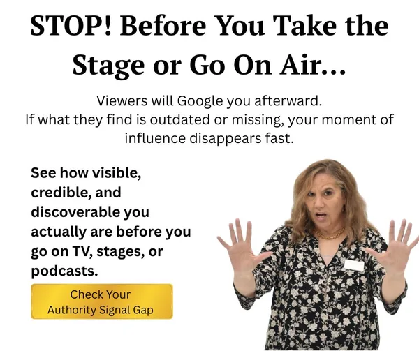 STOP! Before You Take the Stage or Go On Air — Check Your Authority Signal Gap